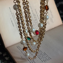 Load image into Gallery viewer, Vintage Style Multiple Gems and Pearls Long Necklace
