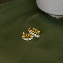 Load image into Gallery viewer, Pearl Beaded Hoop Earring
