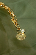 Load image into Gallery viewer, Vintage Coin &amp; Pearl Chain Necklace
